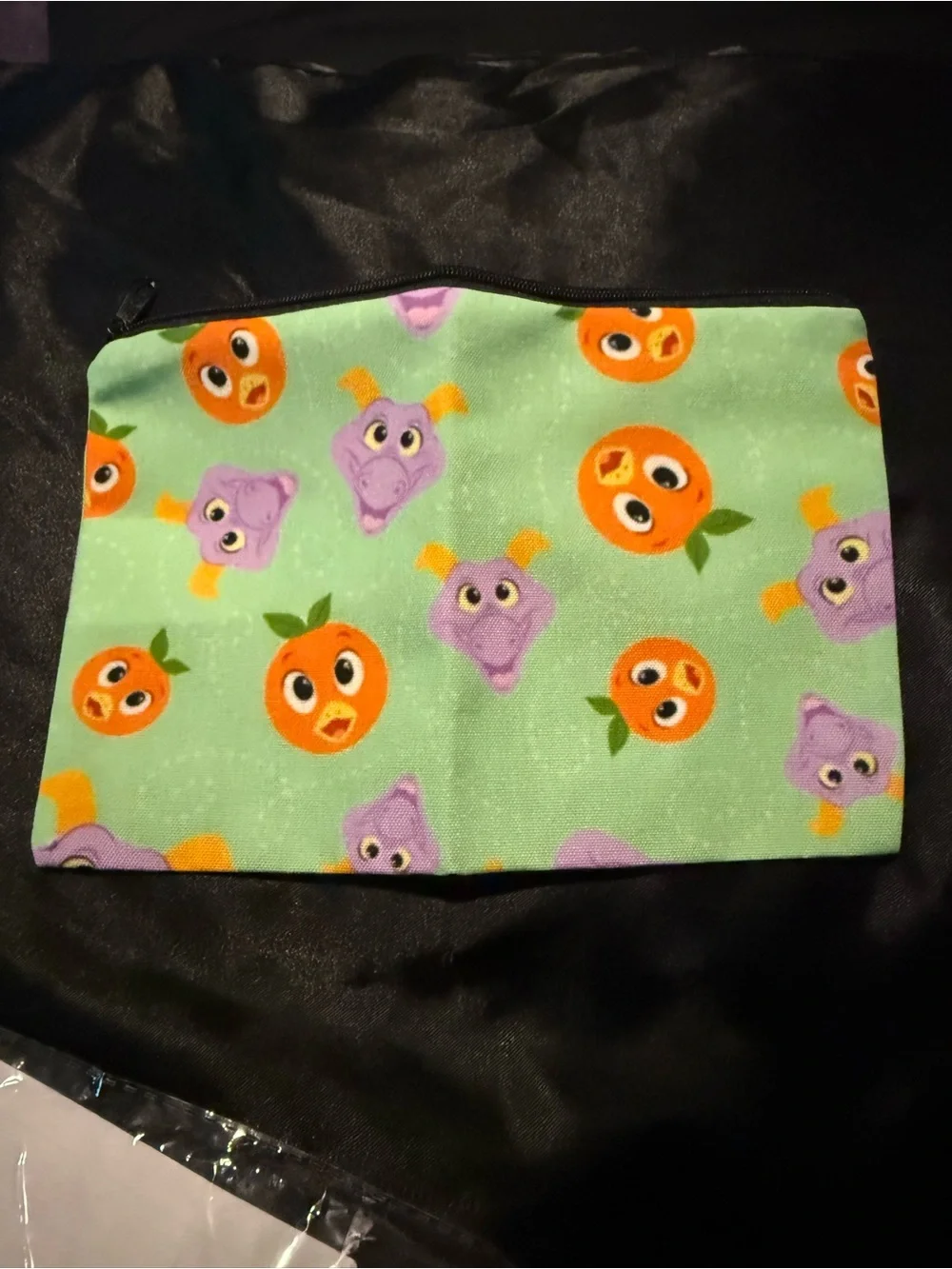Orange Bird & Figment Makeup Bag